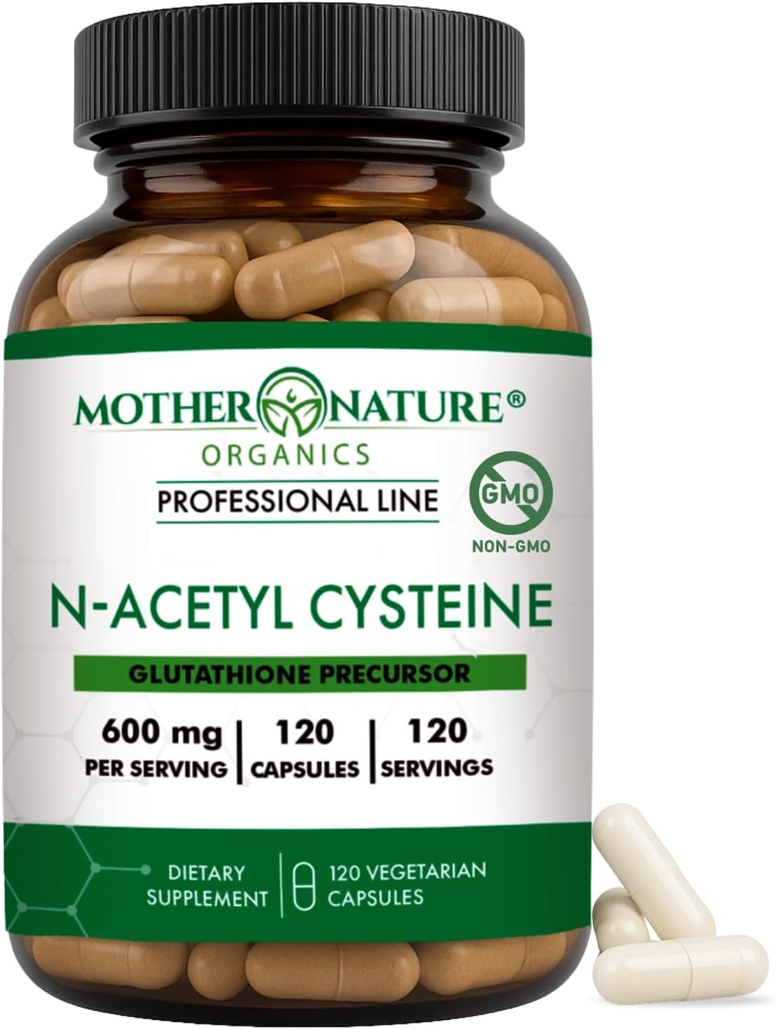 MNO NAC 600mg N-Acetyl Cysteine, 120 Count, Glass Bottle Antioxidant | Glutat…