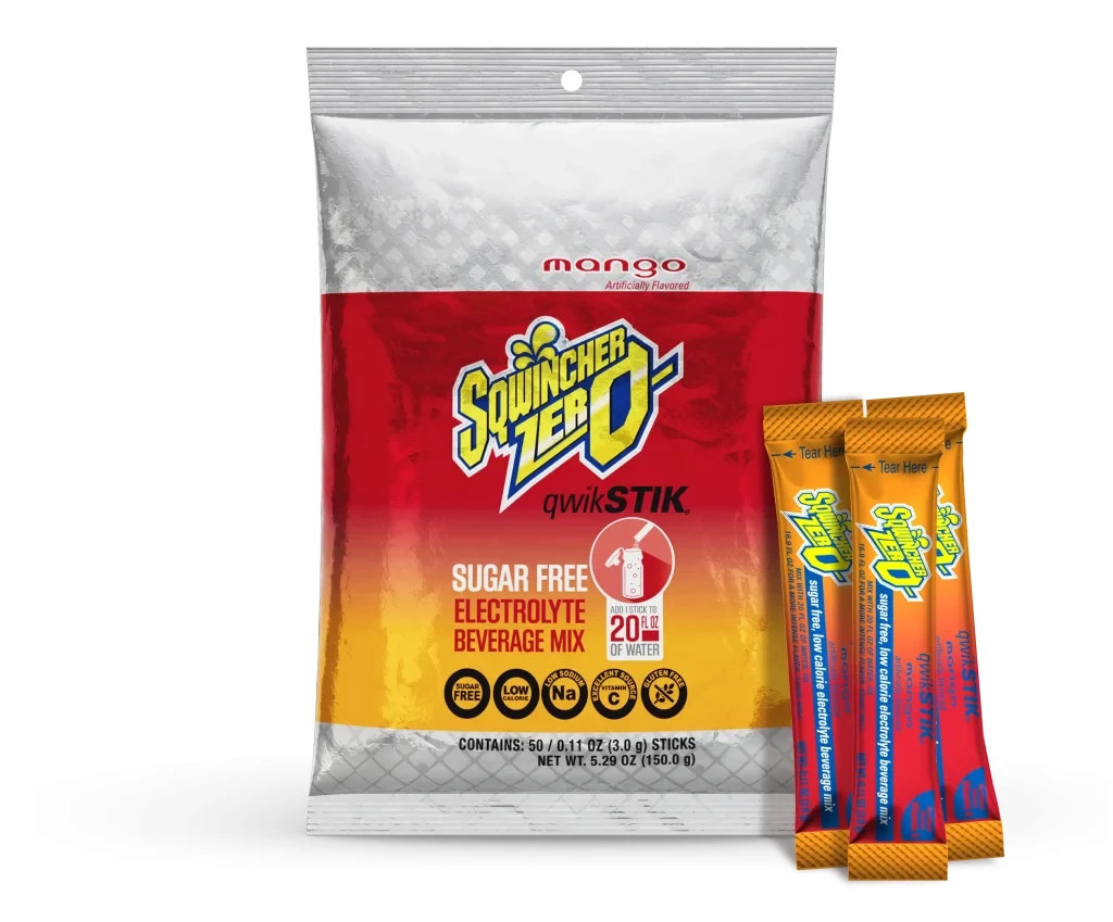 Sqwincher Sugar & Dye Free Electrolyte Hydration Sports Powder Drink Mix MANGO