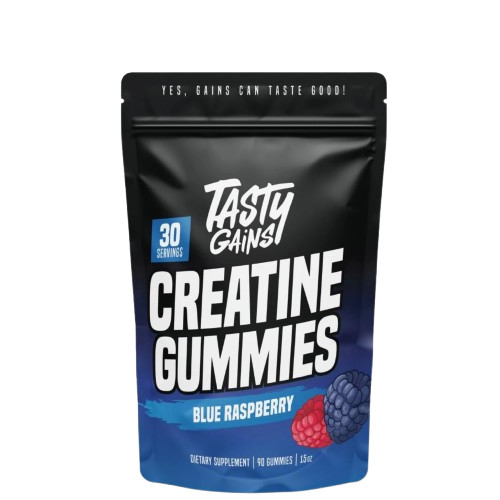 TASTY GAINS Creatine 90 Gummies – 90g of Creatine Monohydrate Blue Raspberry