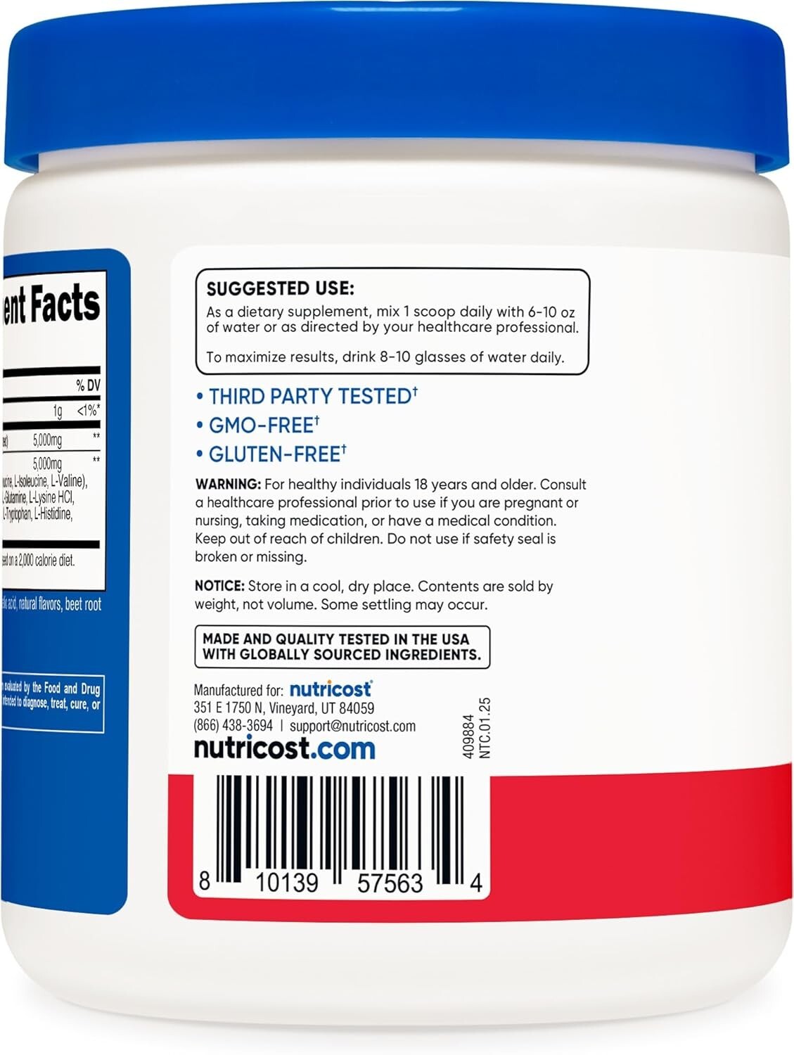 Nutricost Creatine + Aminos 30 Servings (Fruit Punch Flavored)
