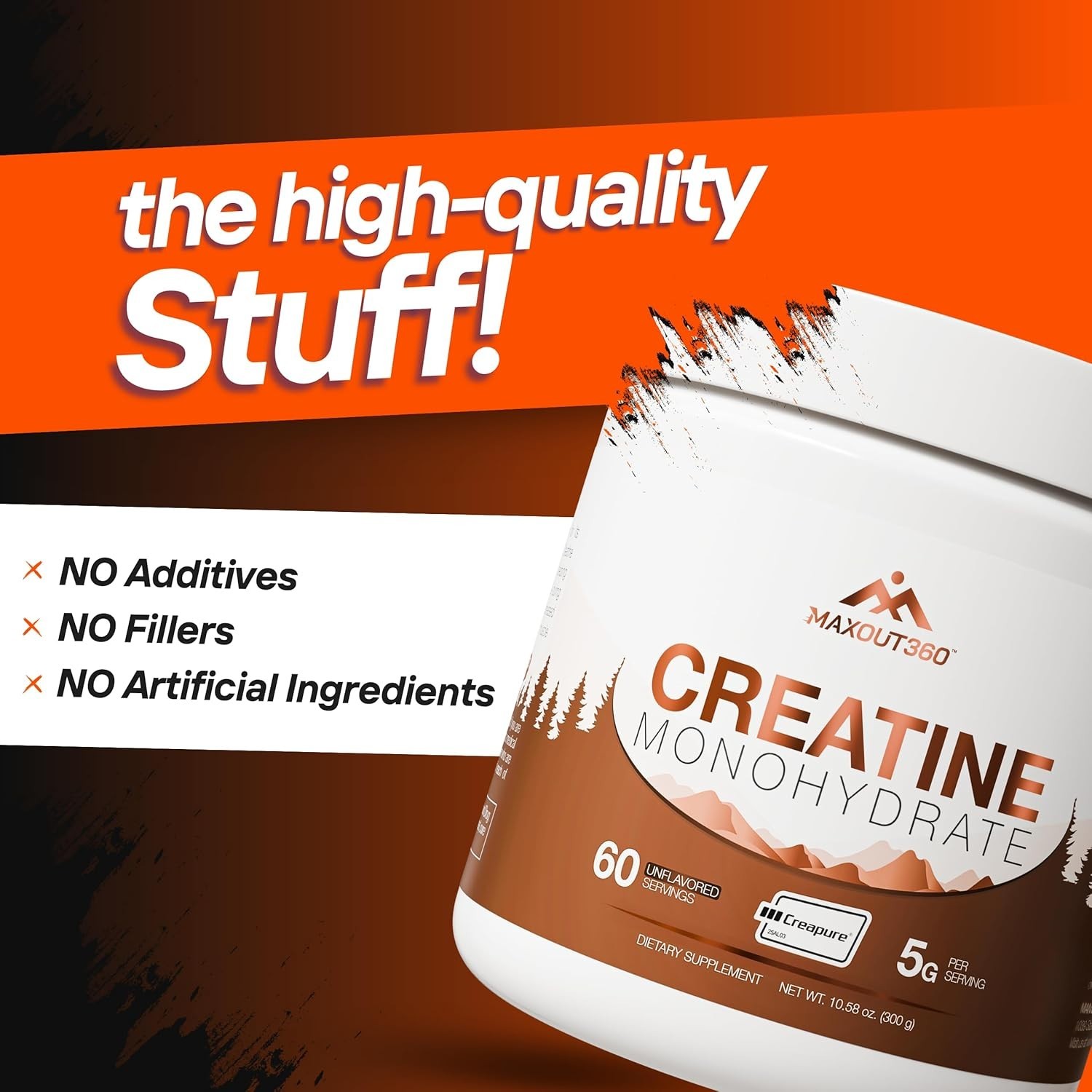 Creapure Creatine Monohydrate Powder 60 Servings Unflavored NSF