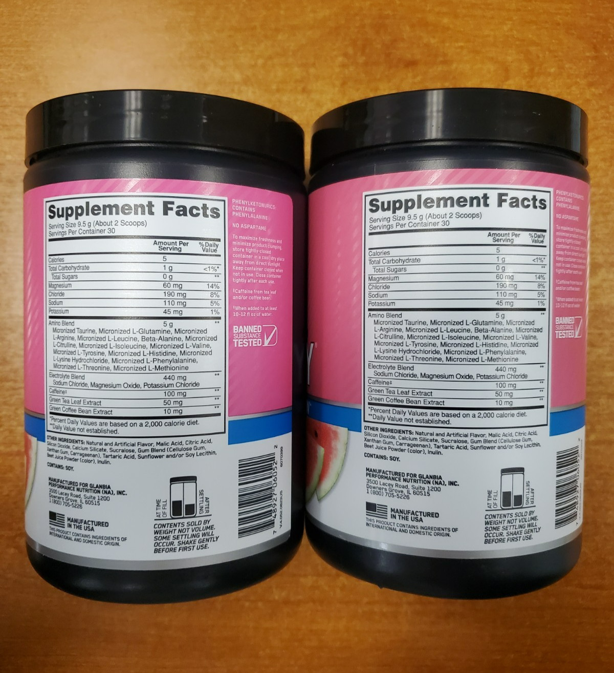 2 Pk: Optimum Nutrition Amino Energy Watermelon 10.05oz ea Exp 12/31/26 0522-W5E