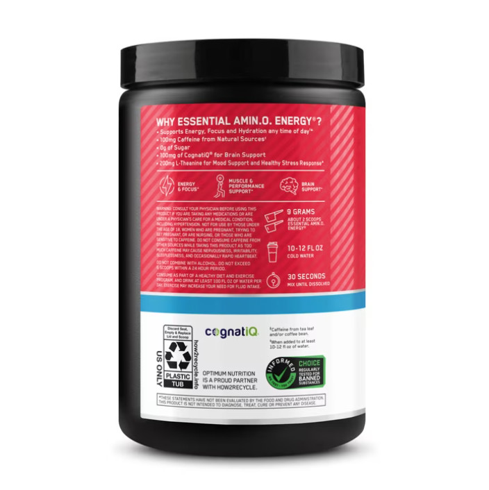 Optimum Nutrition Amino Energy Hydration + Focus Powder Strawberry Burst 9.5 Oz