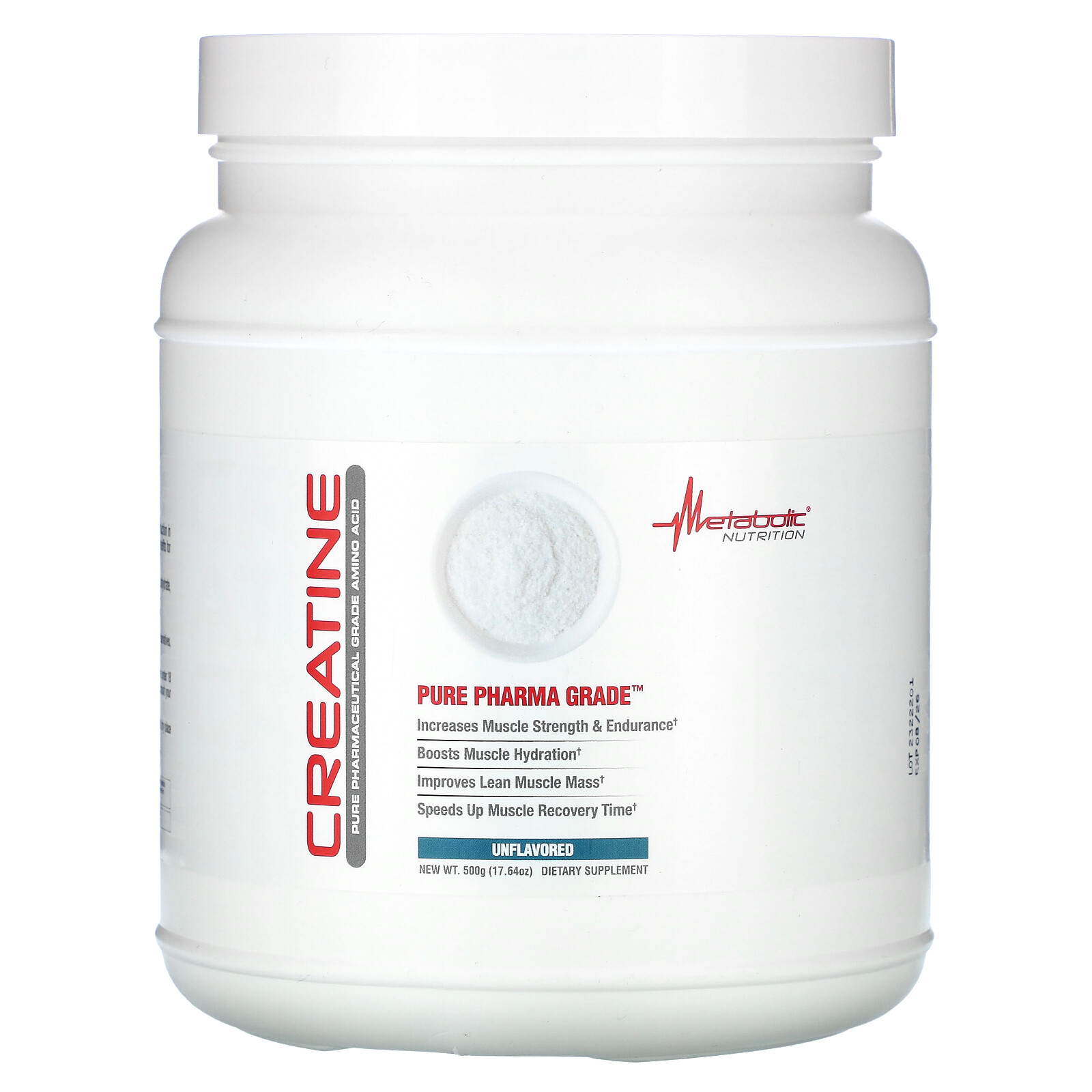 Creatine, Unflavored, 17.64 oz (500 g)