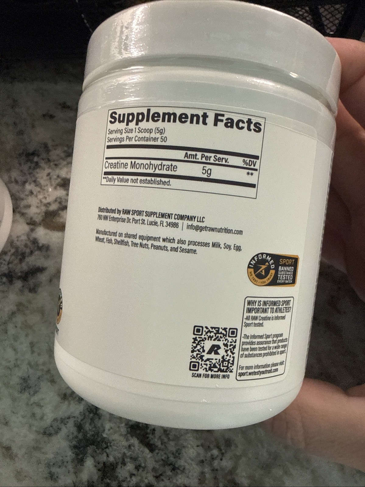 Raw Essentials Creatine Monohydrate Powder Unflavored 2 Pack 100 Total Servings