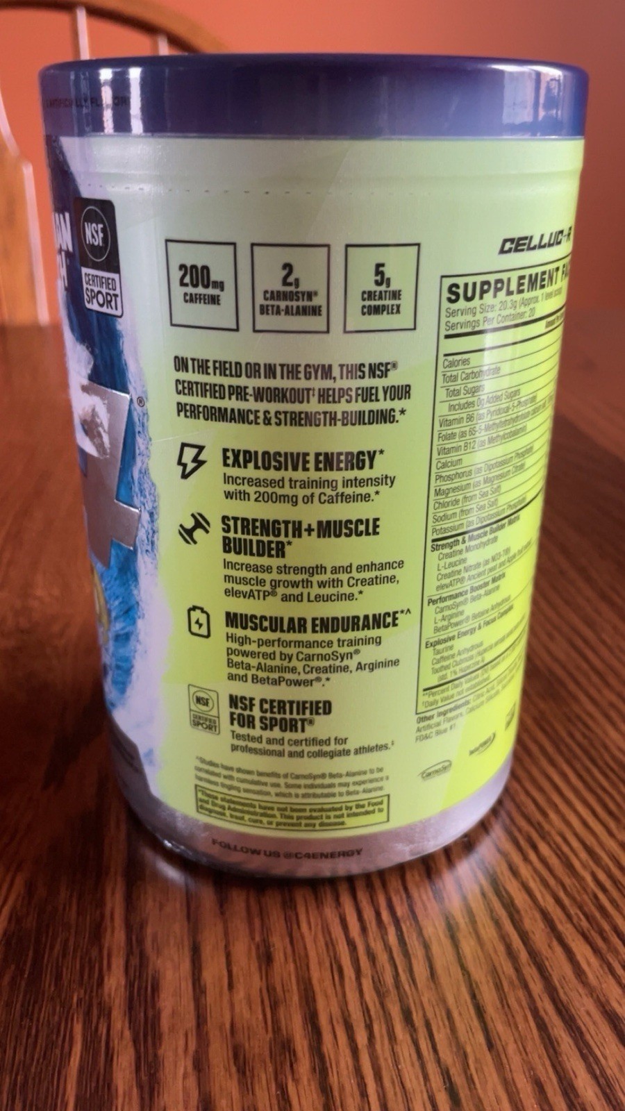 Cellucor C4 Sport Pre-Workout Powder Hawaiian Punch NSF Certified 14.3 oz