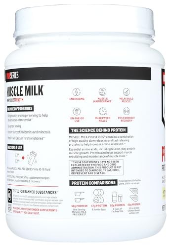 Muscle Milk Pro Series 50g Protein Powder Intense Vanilla 2lb