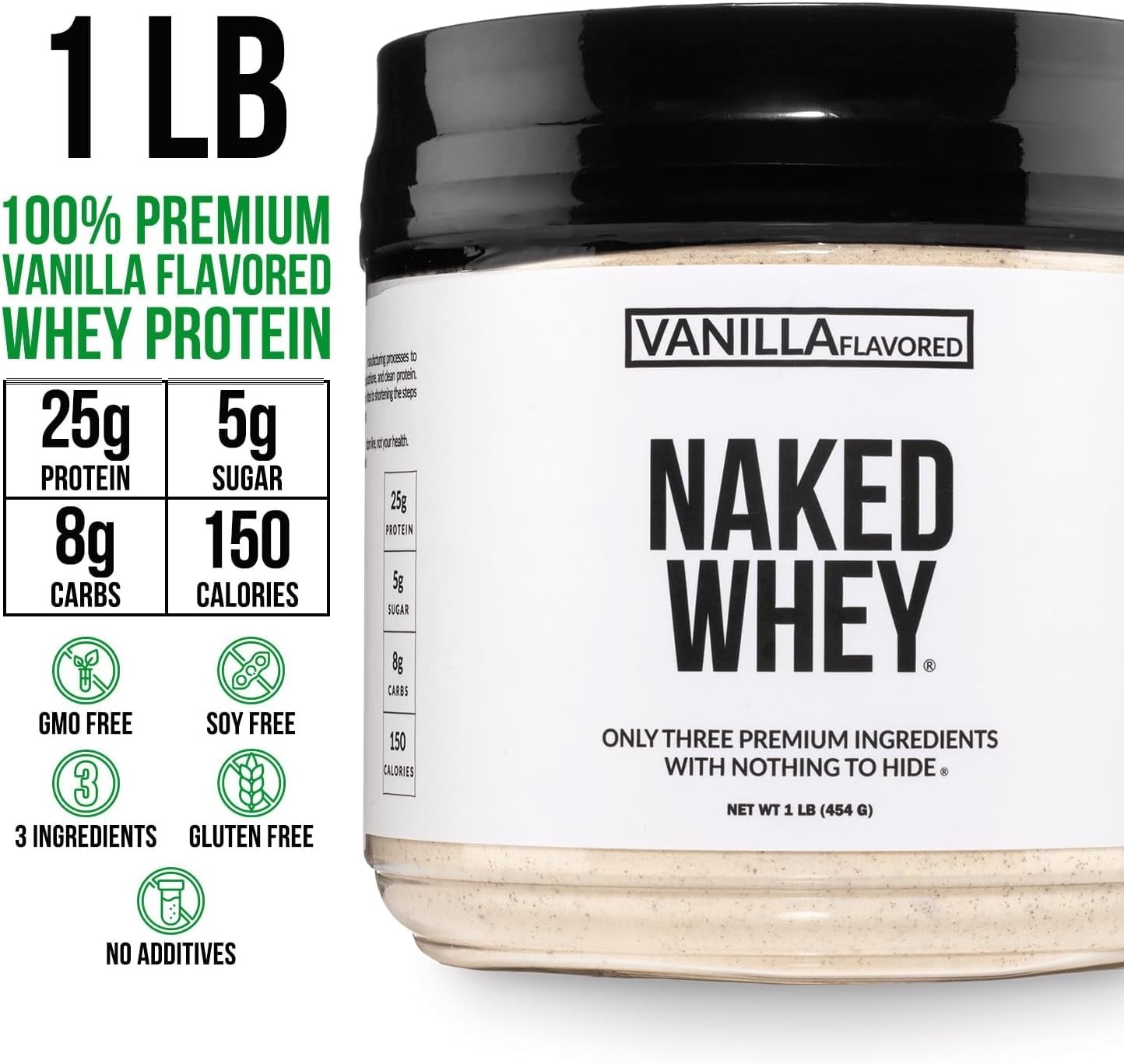 Cold Processed Vanilla Whey Protein, 1Lb – 3 Ingredients for Powerful Recovery