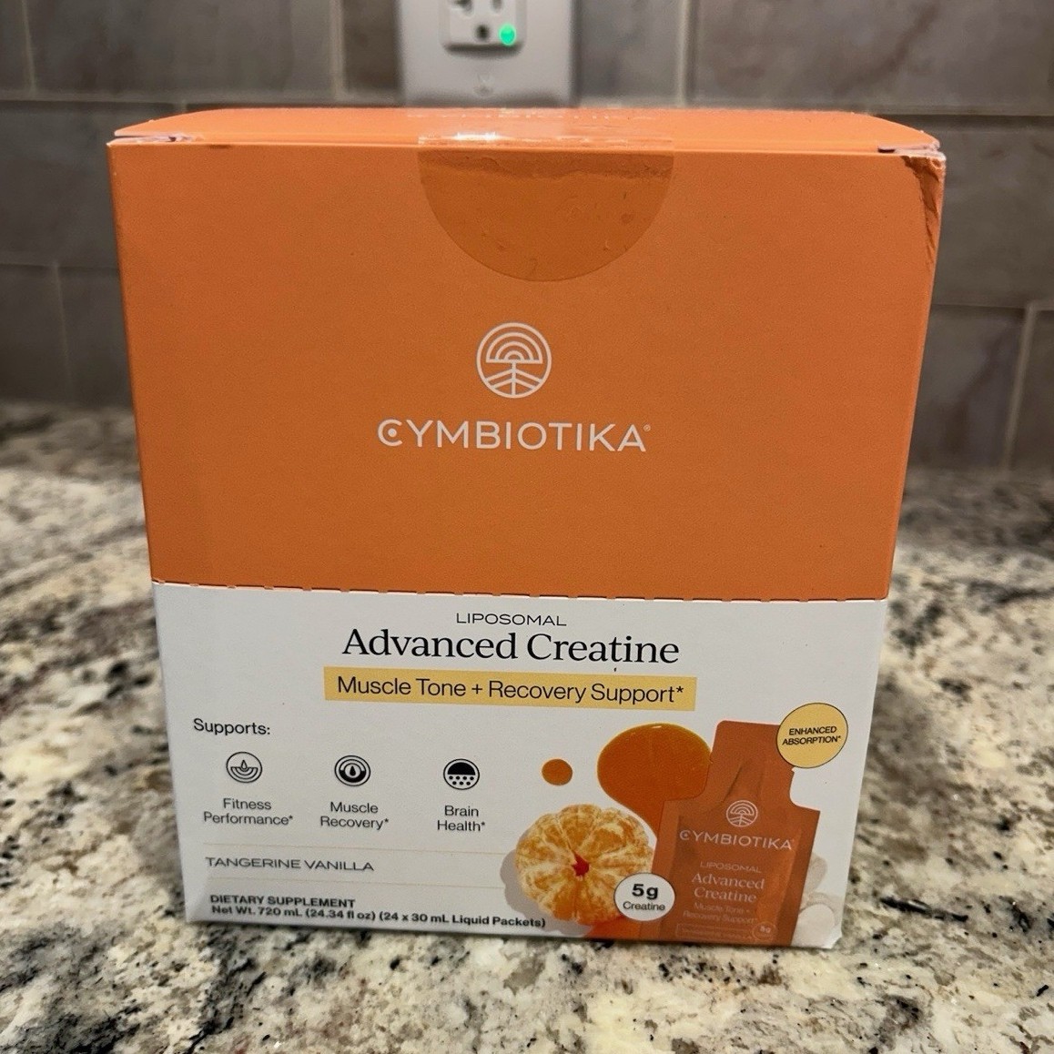 Cymbiotika Liposomal Advanced Creatine Liquid Packets 24 Tangerine Vanilla