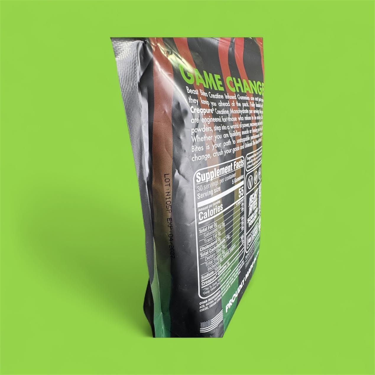 Beast Bites Creatine Gummies Sour Watermelon Splash 150ct