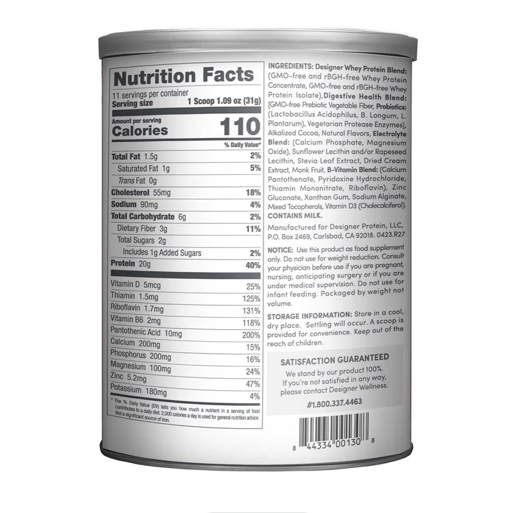 3x Designer Whey, Natural 100% Whey Protein Powder, Gourmet Chocolate BB: 09/26+