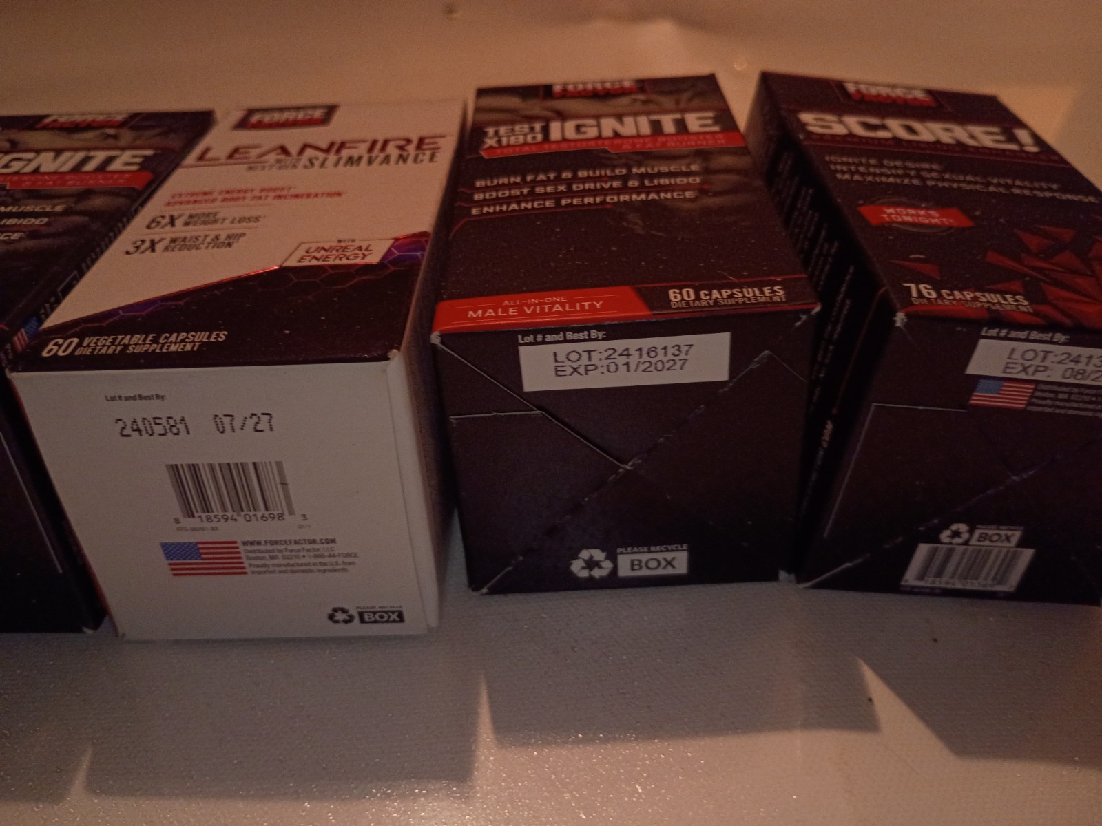Force Factor Score Lean Lot Of 5 Test Ignite 60 Capsules Exp.03/2027