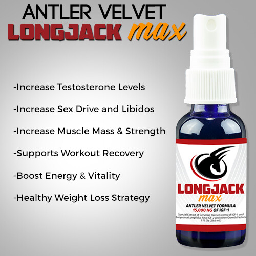 LongJack Max Deer Antler Velvet Extract Spray – Testosterone Boosting Formula
