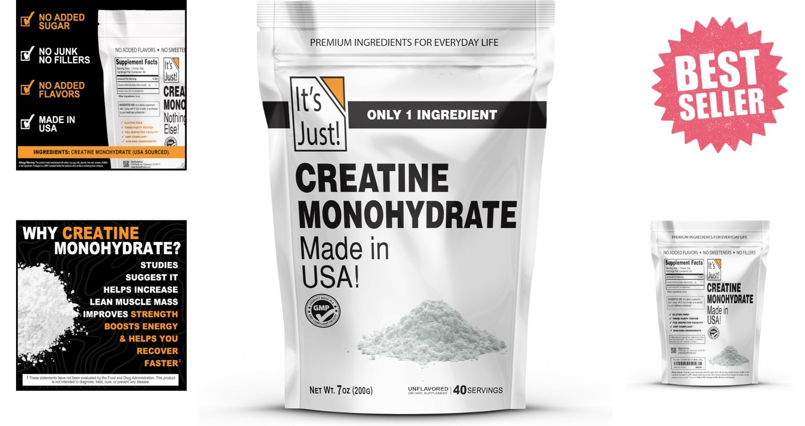200g Creatine Monohydrate Powder – Lab Tested, Pure, Unflavored