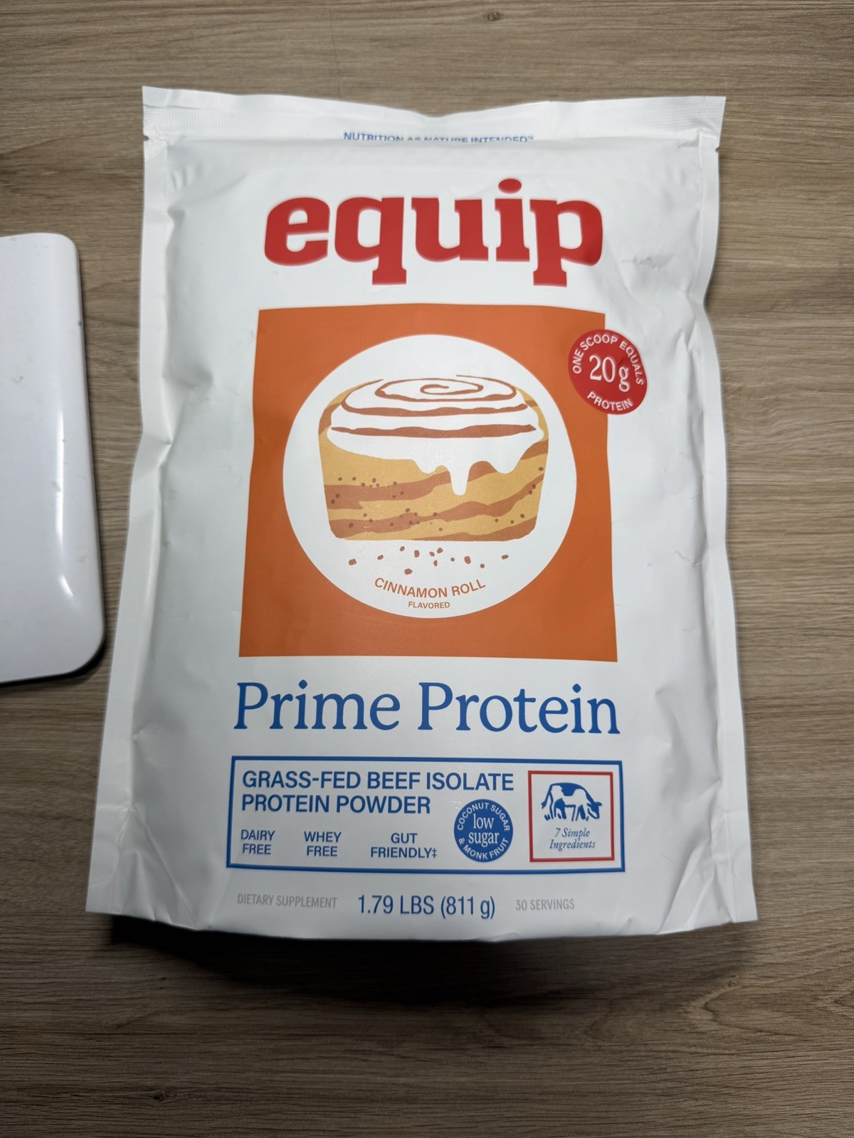 Equip Foods Prime Protein Powder,Grass Fed Beef Protein Cinnamon Roll 1/28 Exp