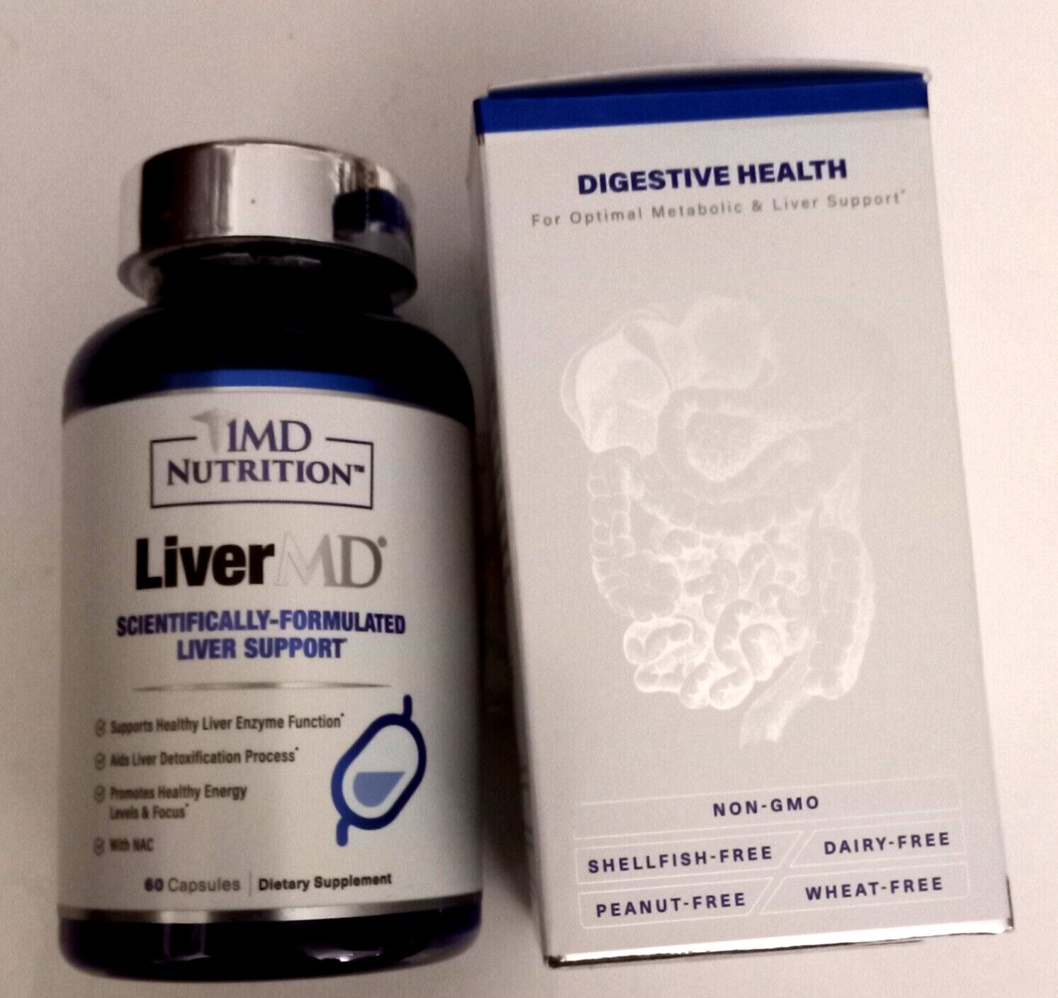 1MD LiverMD Liver Support Supplement Siliphos Milk Thistle Extract EXP 07/2026