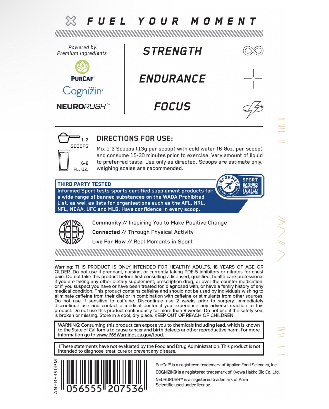 AN Performance – Pre Workout – Peach Mango – 30 Servings