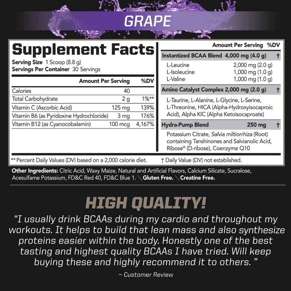 PMD BCAA Stim-Free Grape (30 Serve)