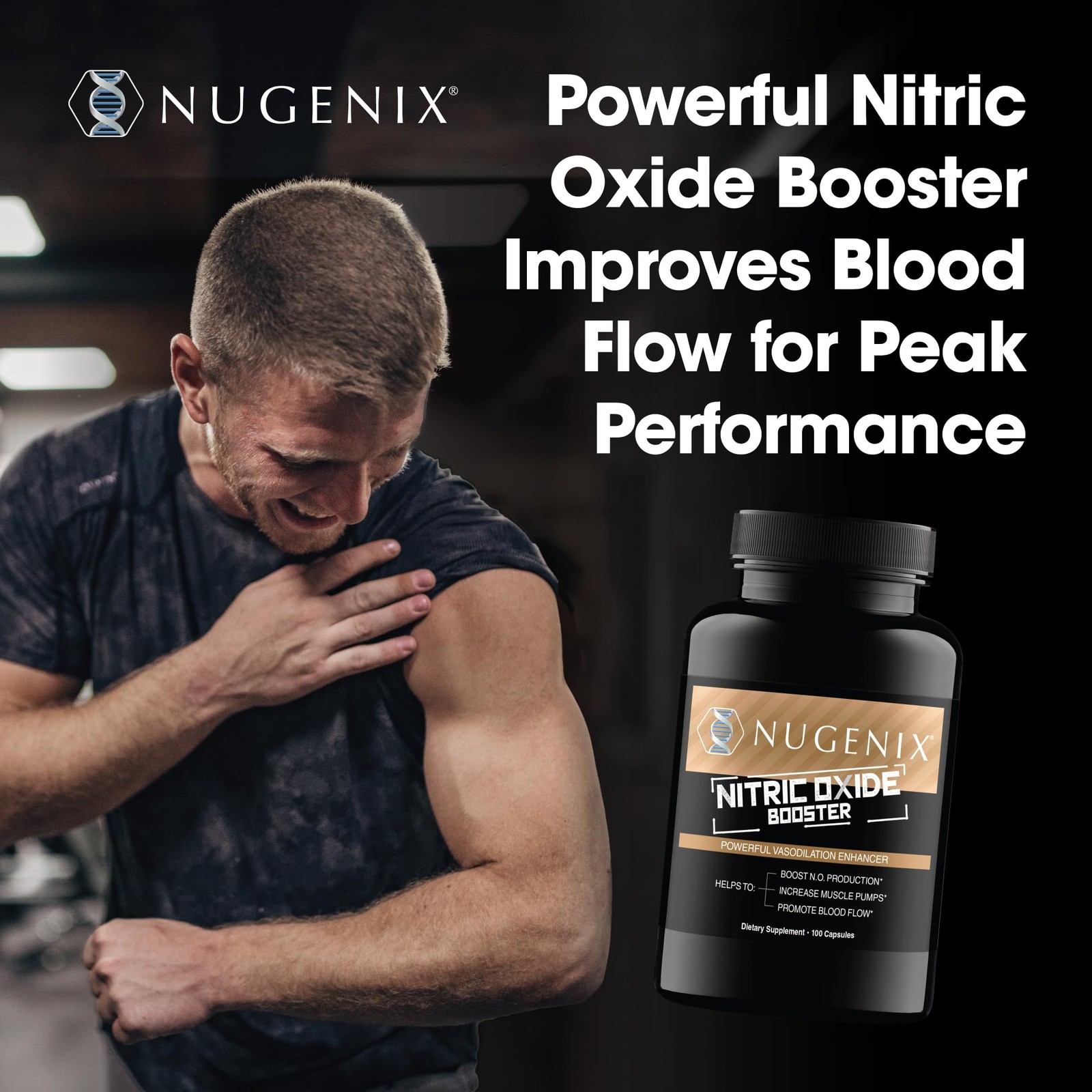 Nugenix Nitric Oxide Booster Supplement Nitric Oxide Flow, LArginine, LCitru…