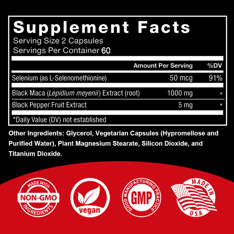 Black Maca Natural Ingredient Enhances Male Vitality, Increases Energy