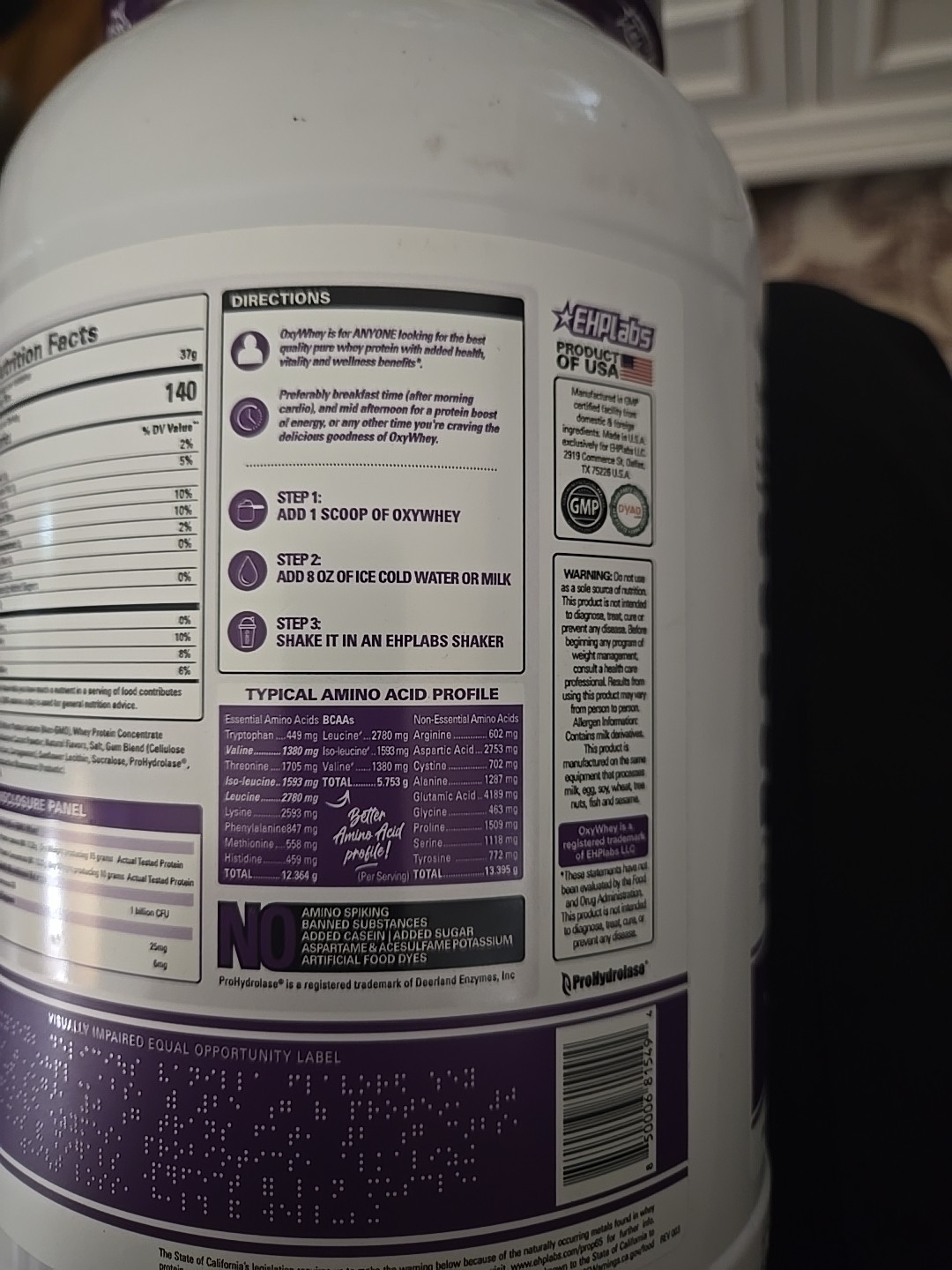 EHP Labs OxyWhey Whey Protein Isolate – 25g High Protein, Low Carb, Sugar…