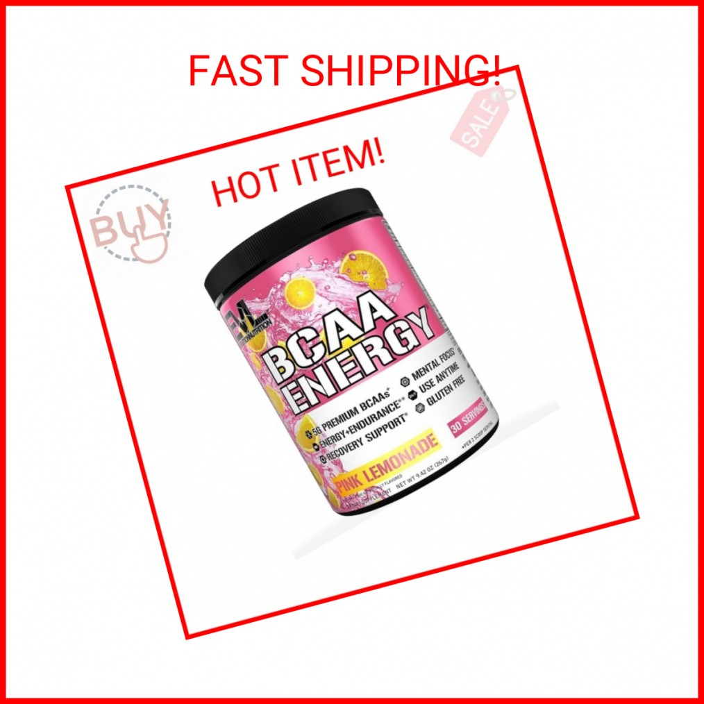 Evlution EVL BCAAs Amino Acids Powder – BCAA Energy Pre Workout Powder for Muscl