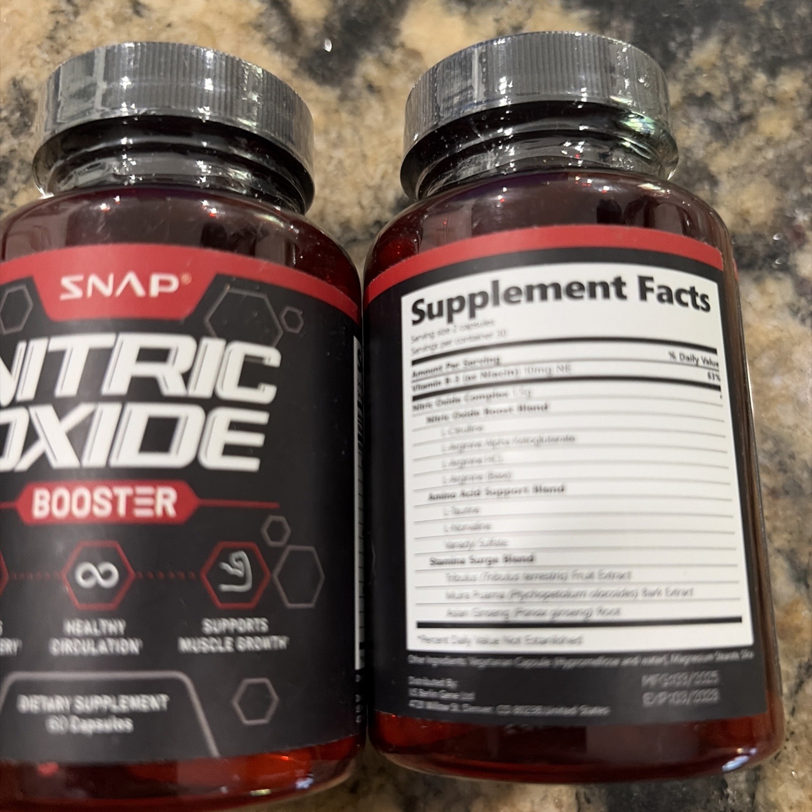 X2 Nitric Oxide Natural Booster Supplement L-Arg. L-Citrulline 1500mg 60ct NIB