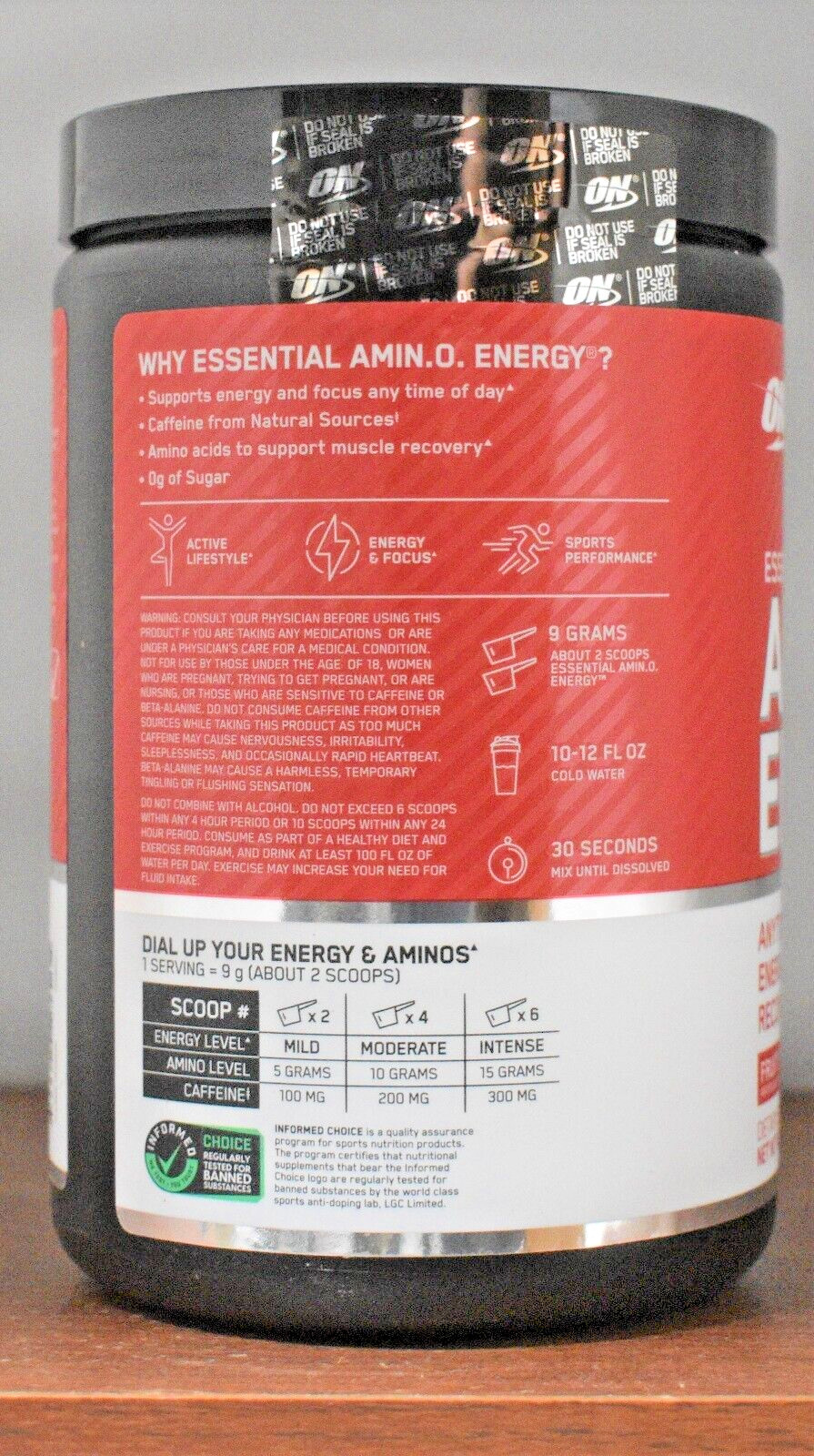 Optimum Nutrition Essential Amino Energy – Fruit Fusion 30 Servings 9.5oz