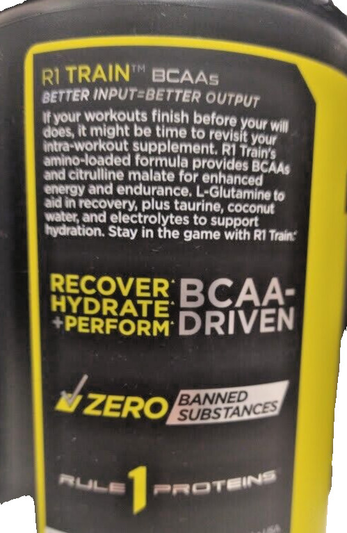 4 Pack Rule 1 Train BCAA 30 Serv Intra Workout 450g Amino Electrolytes Fitness