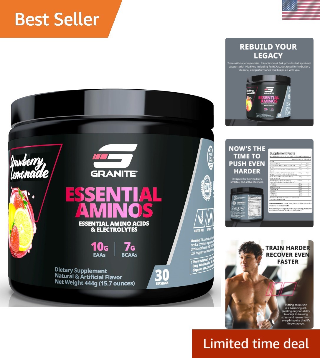 Granite Essential Amino Acids Powder for Muscle Recovery and Growth with 10g …