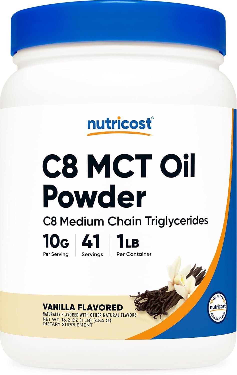 C8 MCT Oil Powder 1LB (16Oz) Vanilla Flavor C8 MCT Oil Powder Best for Keto Diet