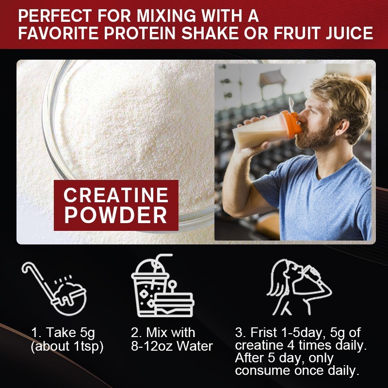 Pure Creatine Monohydrate Powder Micronized Unflavored 50 Servings 250 Grams