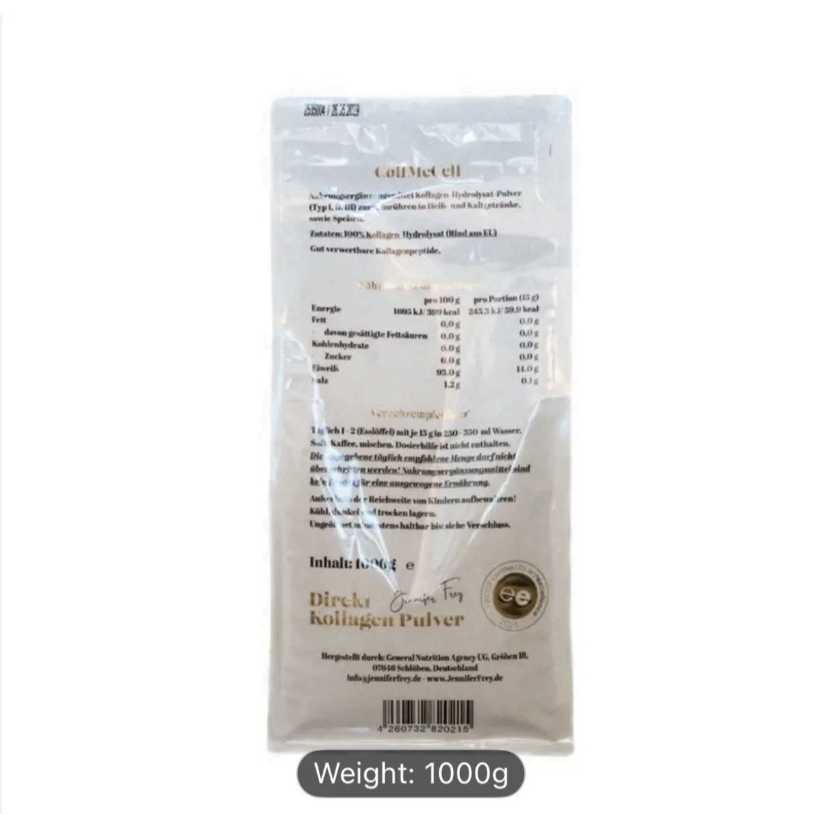 1000g Collagen Peptides Bioactive Premium Collagen Hydrolysate, Skin, Joints