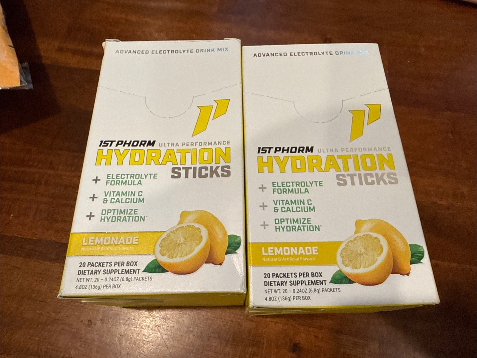 1st Phorm Hydration Electrolyte Drink Mix Powder (2) Lemonade 20 Pack Sugar-Free