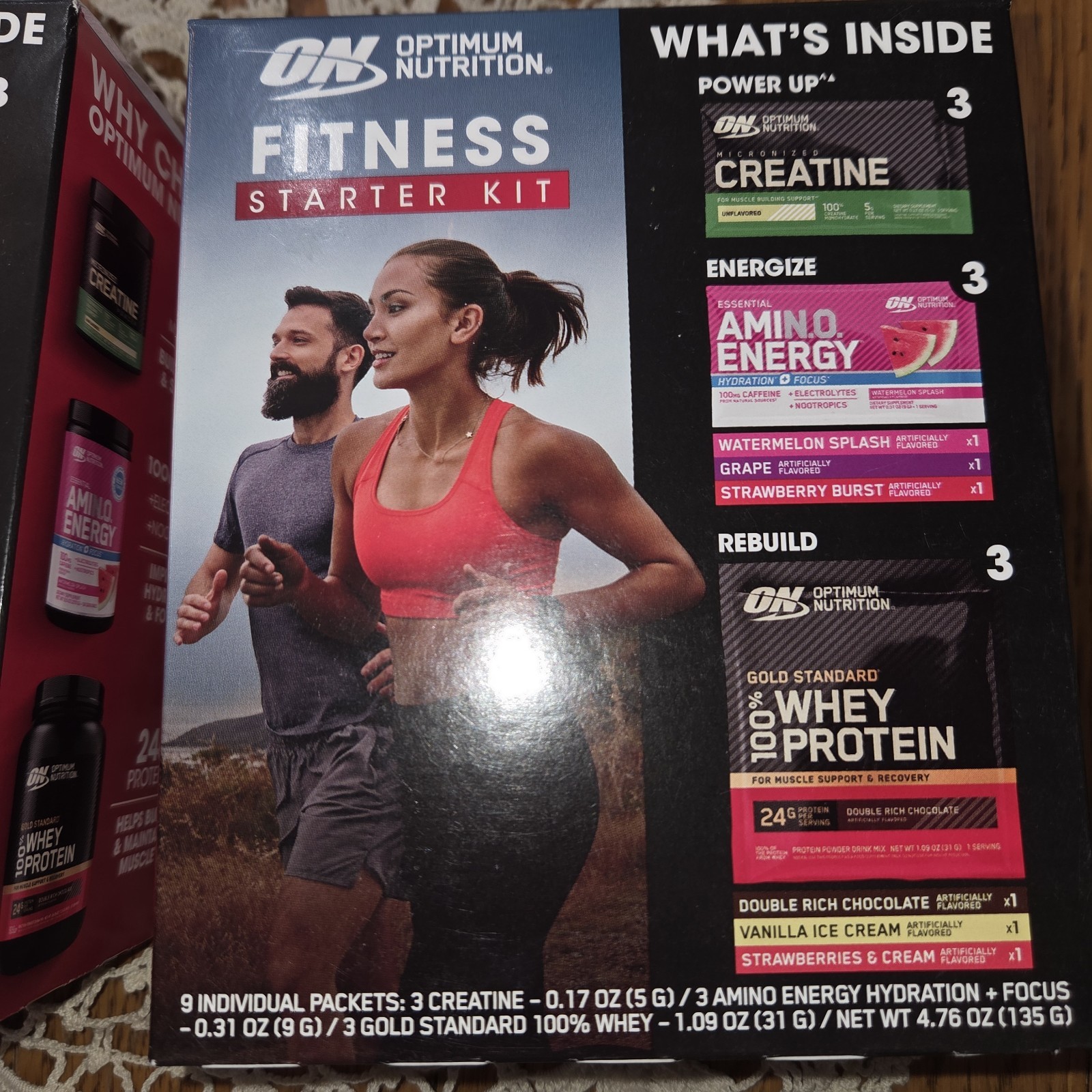NIB Optimum Nutr. Starter Kit Creatine Amin-o-energy And Whey Protein. 2 Boxes.