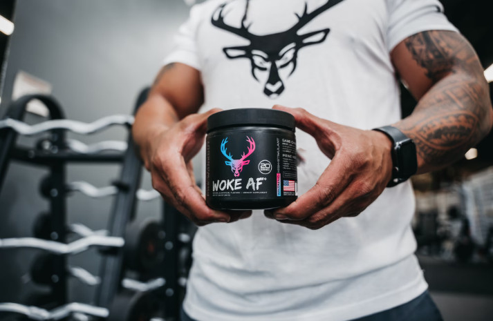 Bucked Up Woke AF Pre-Workout Powder 333mg Caffeine Miami 20 Servings