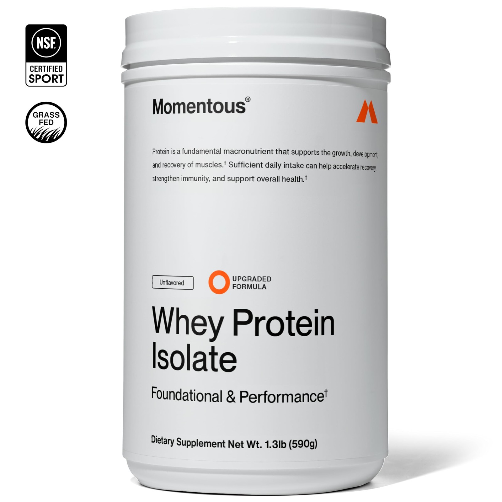 Momentous Essential Grass-Fed Whey Protein Powder – 20 g Whey Isolate Protein…