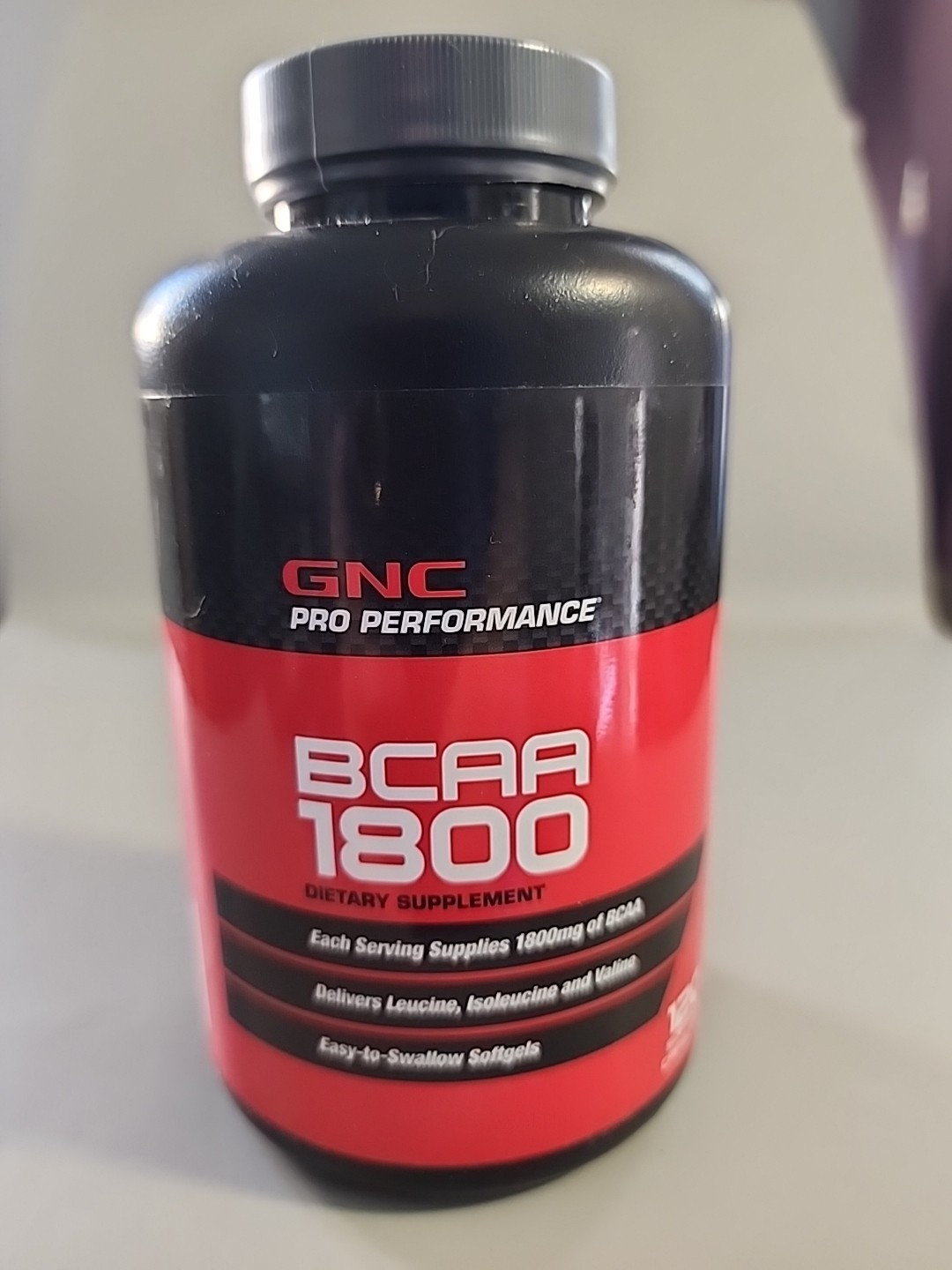 GNC Pro Performance BCAA 1800 Dietary Supplement, 120 gels 11/2026