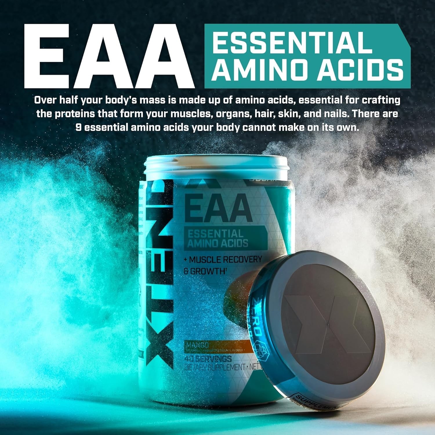 Mango XTEND EAA + BCAA Supplement – 10g EAAs, 40 Servings for Lean Muscle Growth