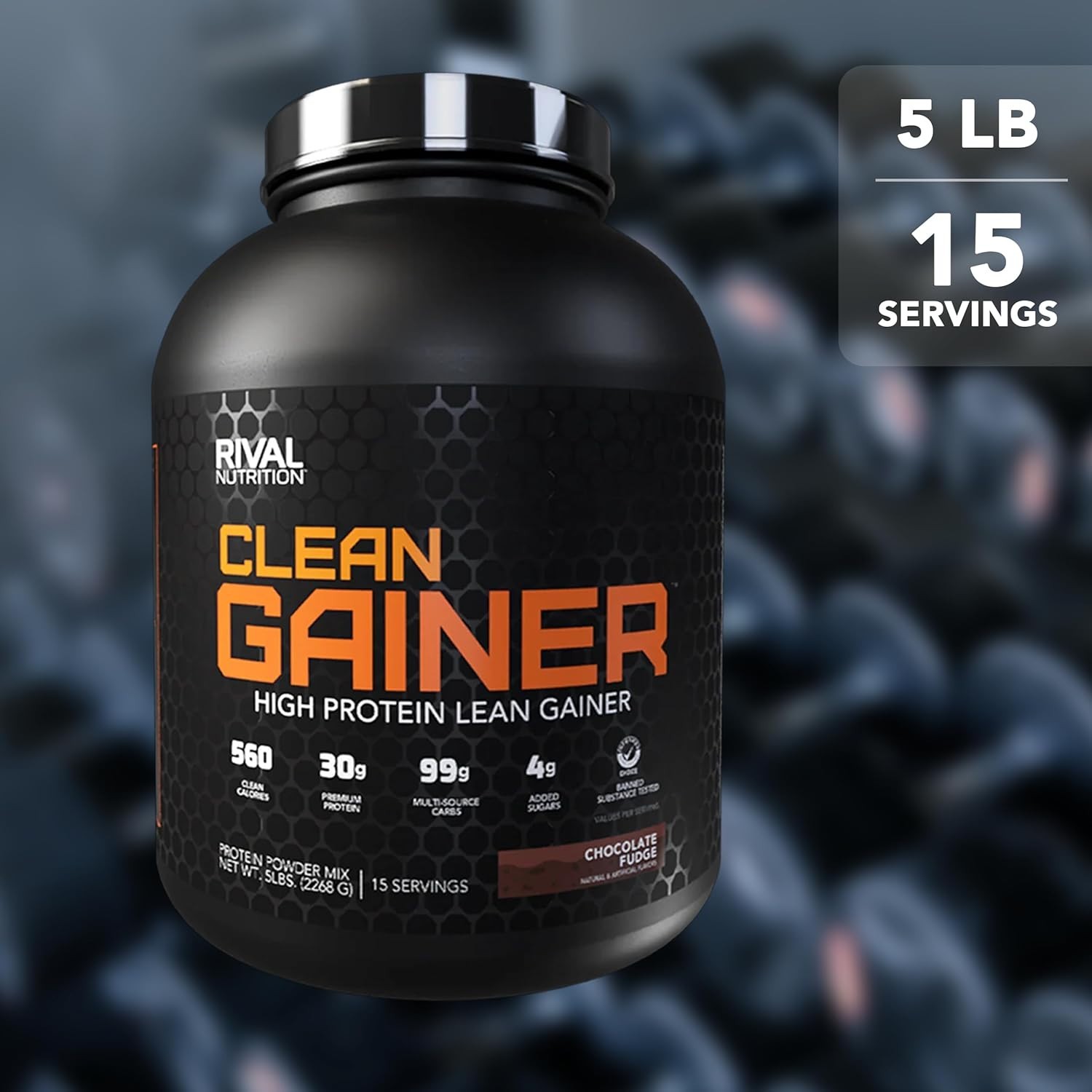 5lb Clean Gainer Powder, Supports Muscle Growth with 560 Calories per Serving
