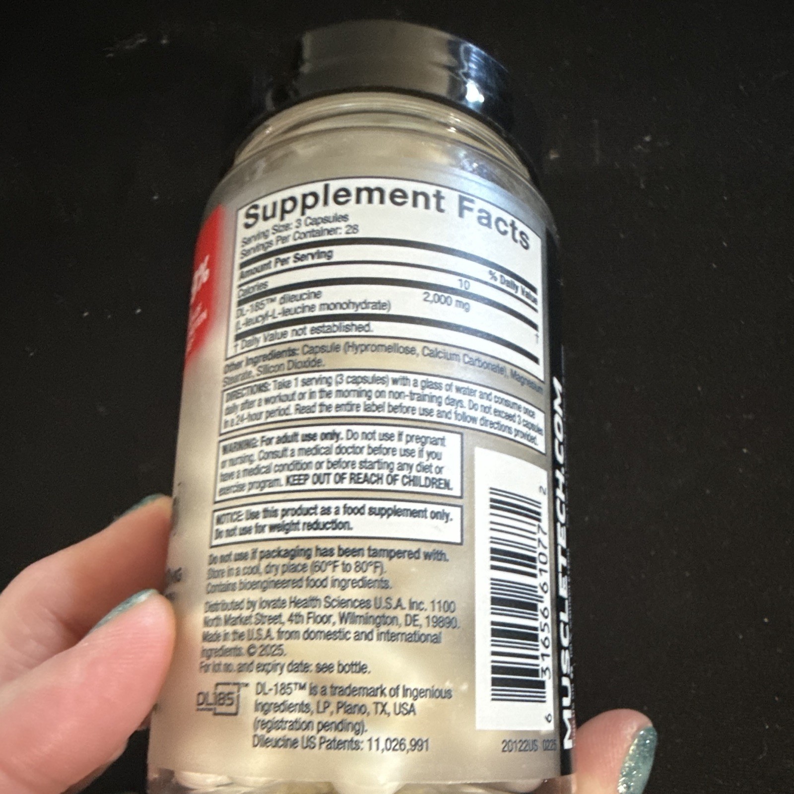MuscleTech Muscle Peptide DL-185 2000mg Unflavored 84 Capsules Exp APR 2027