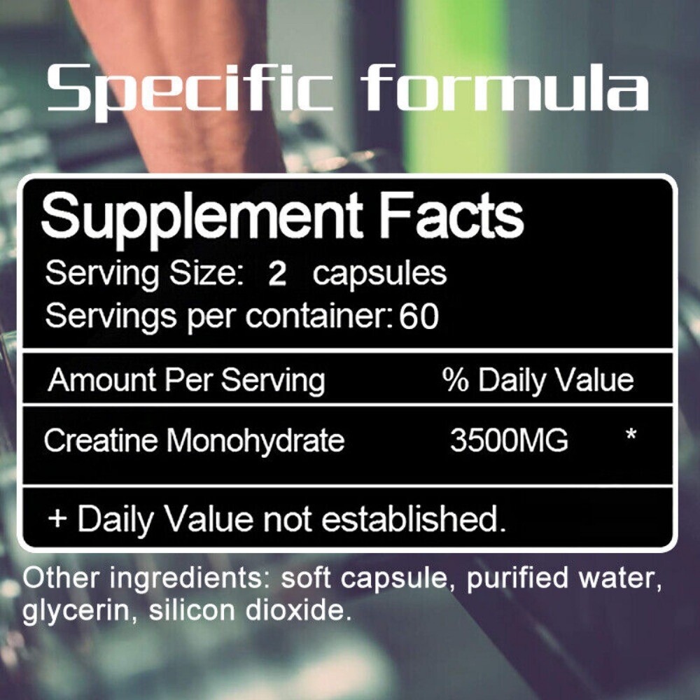 Creatine Monohydrate 3500mg – 120 Capsules – Creatine Capsules Muscle endurance