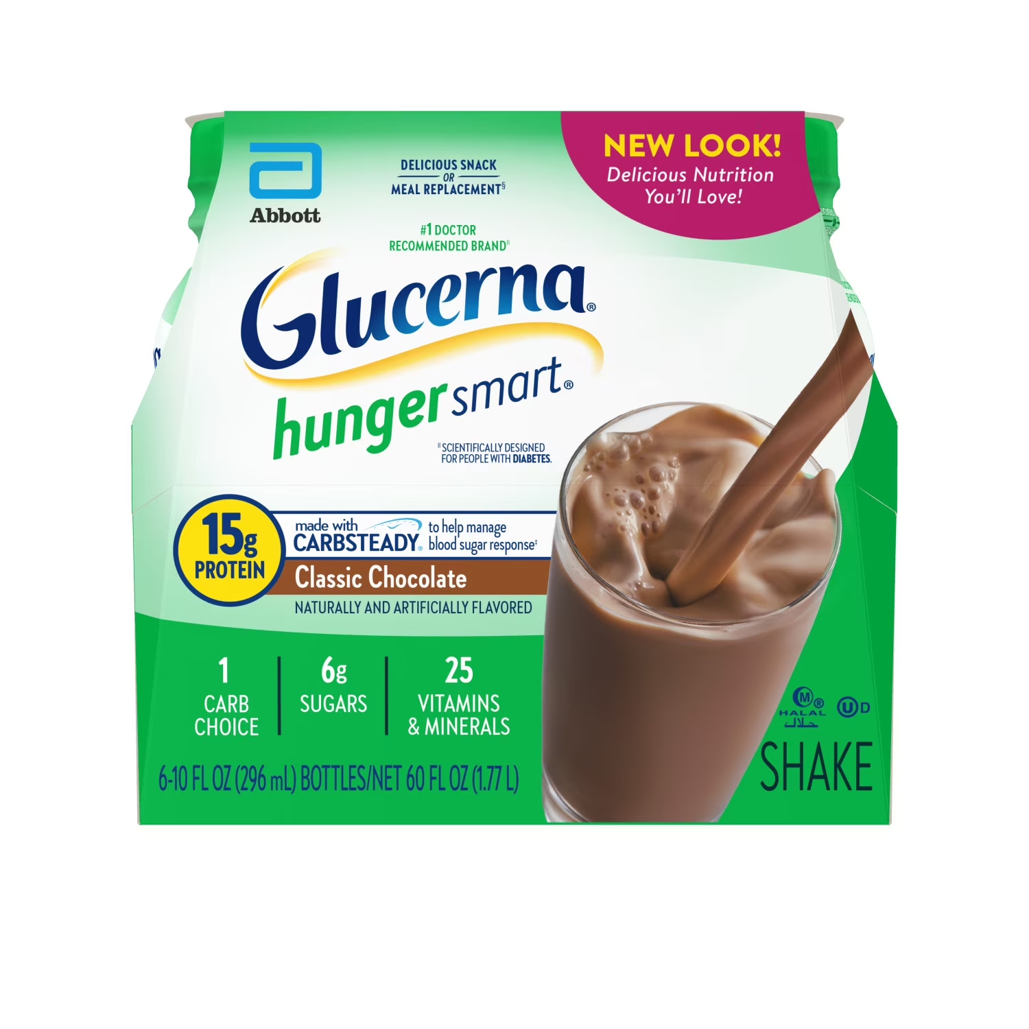 Hunger Smart Diabetic Protein Shake Classic Chocolate 10fl-oz Bottle…….