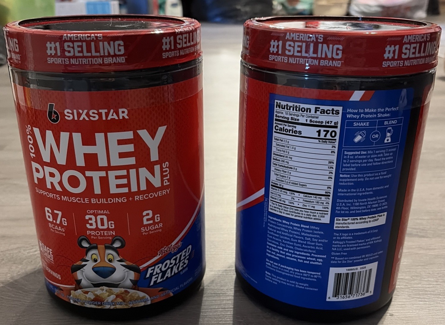 SixStar Whey Protein Plus-Frosted Flakes Flavor-Set of 2 Containers-BB 7/2028