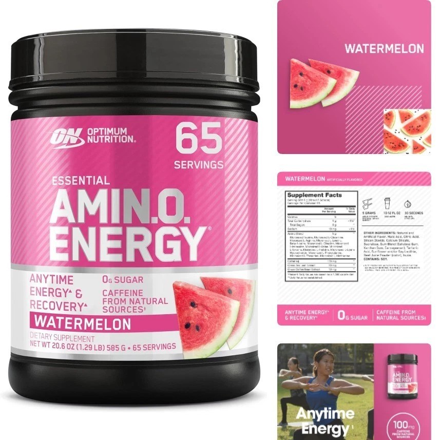 65 Servings Amino Energy-Pre Workout w/ Green Tea,BCAA,Amino Acids,Keto Friendly