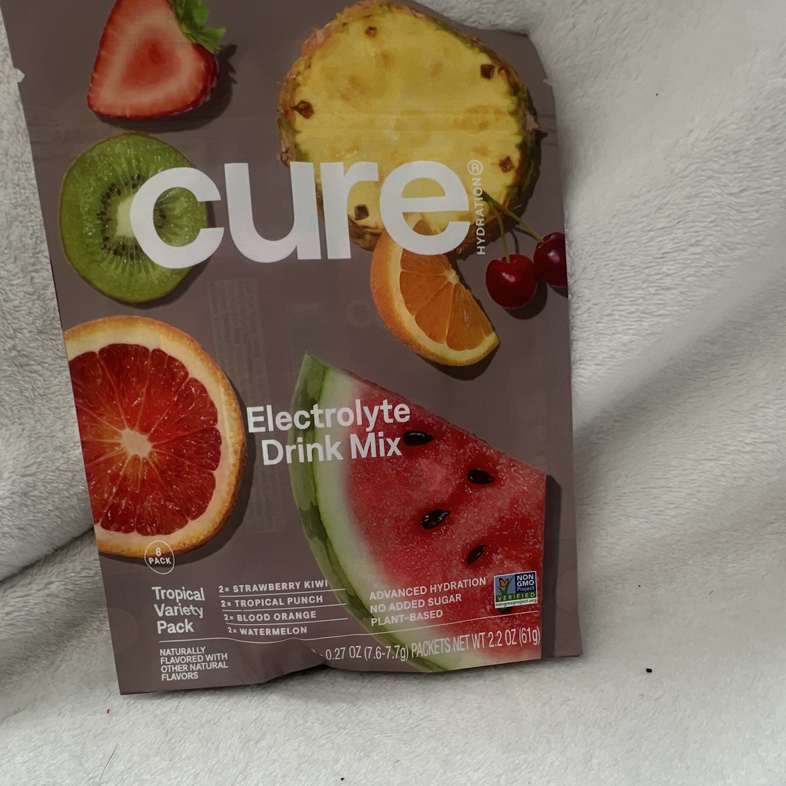 Cure Hydration Electrolyte Drink Mix Powder Tropical Variety 8 Packets 2.2 oz