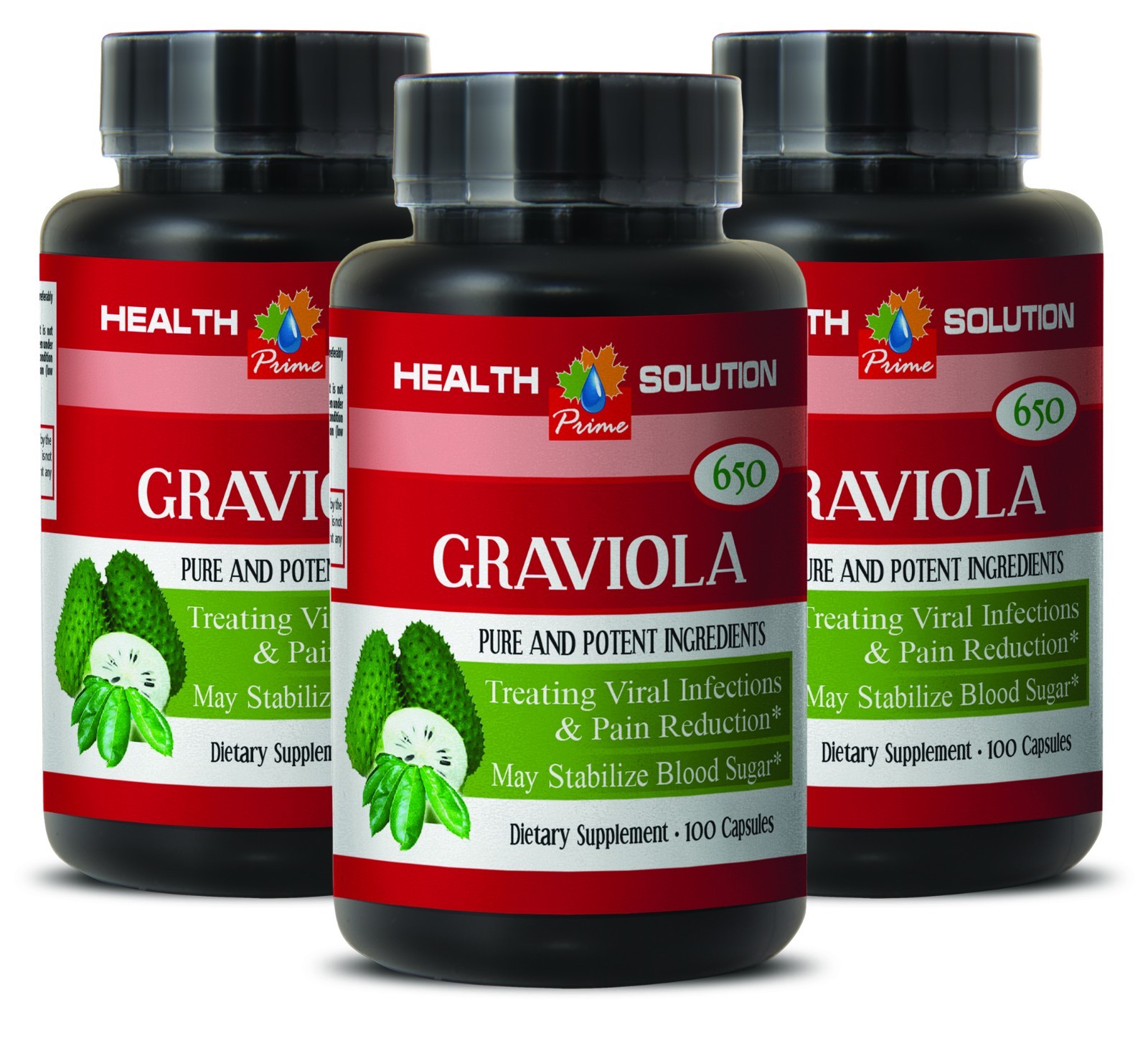 traditional medicine – GRAVIOLA Leaf Extract – good anti fungal agent – 3 Bottle