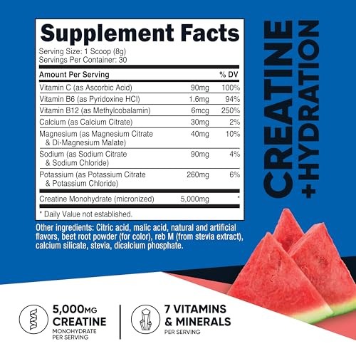 Creatine Monohydrate Hydration Watermelon 5000mg 30 Servings