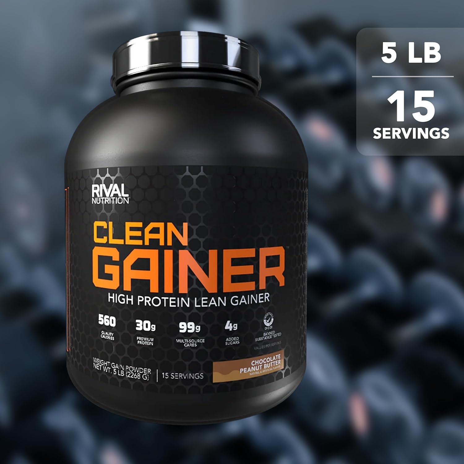RIVAL NUTRITION Clean Gainer I High Protein Lean Gainer Powdered Drink Mix I 30g