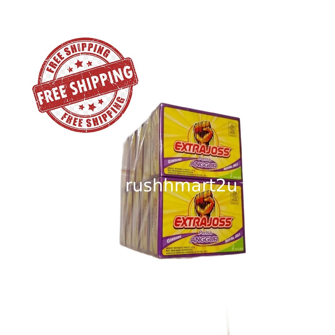 EXTRA JOSS Grape Flavor 10 Box (60 Sachets) Energy Drink Powder FREE SHIPPING